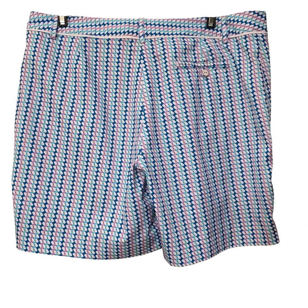 Lady‎ Hagen Womens Golf Shorts Blue Purple Geometric Print Size 10 Stretch